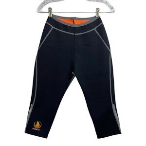 SaunaTek Women's Neoprene Cropped Leggings Slim Trim Tone Flexible Black